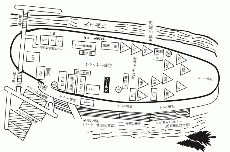 浦川キャンプ村村内マップ